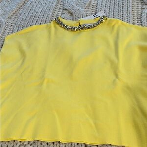Zara Yellow Embellished knit